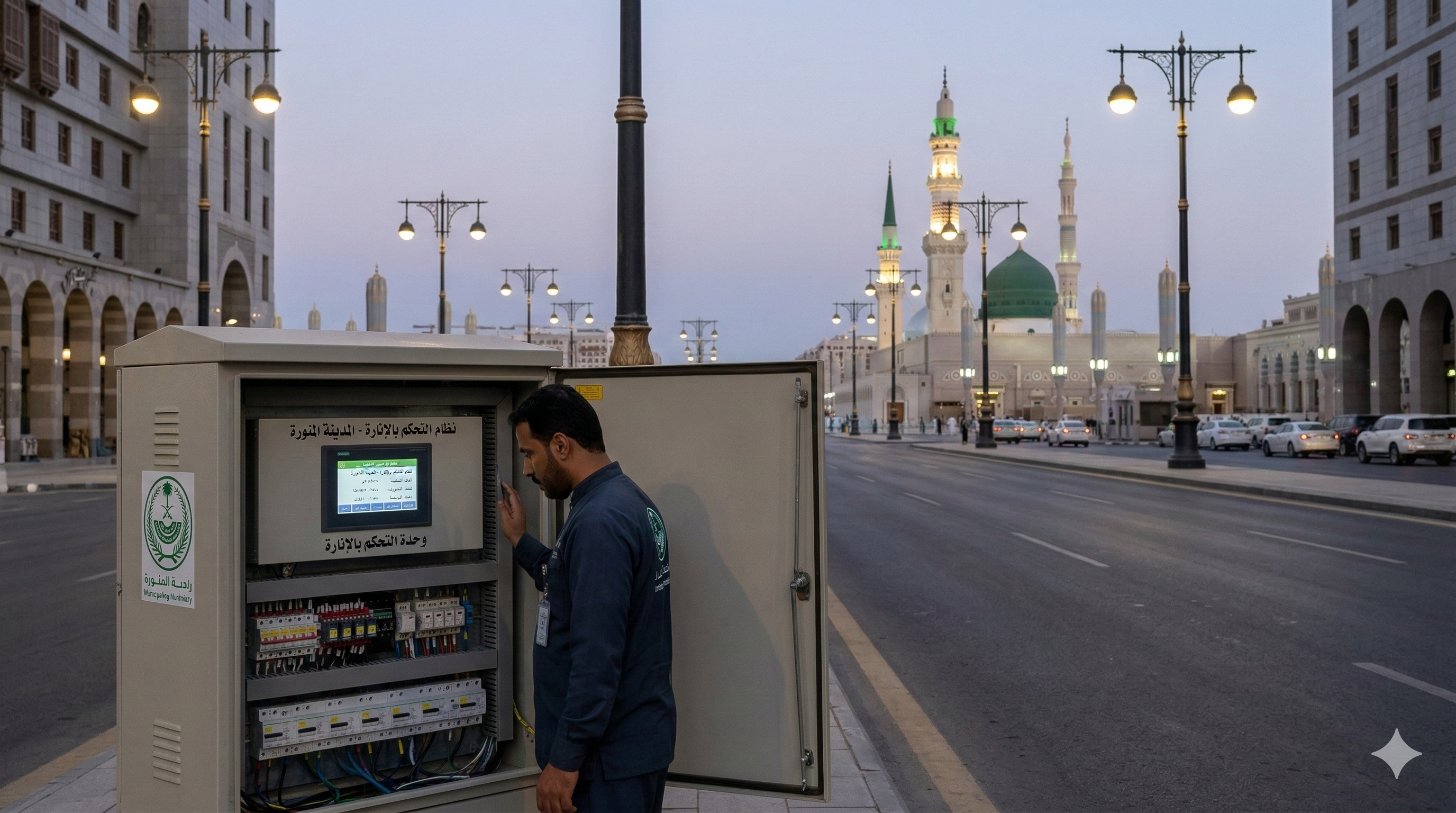 تركيب وحدات التحكم بالإنارة بالمدينة المنورة